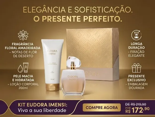 Kit Presente Eudora Imensi: Perfume Colônia 100ml + Loção Corporal 200ml