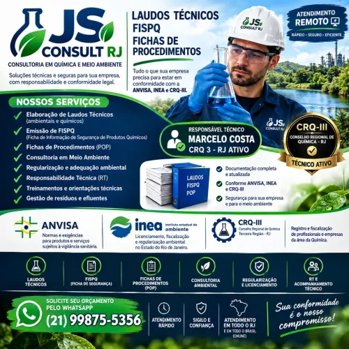Química e meio ambiente consultoria e laudos