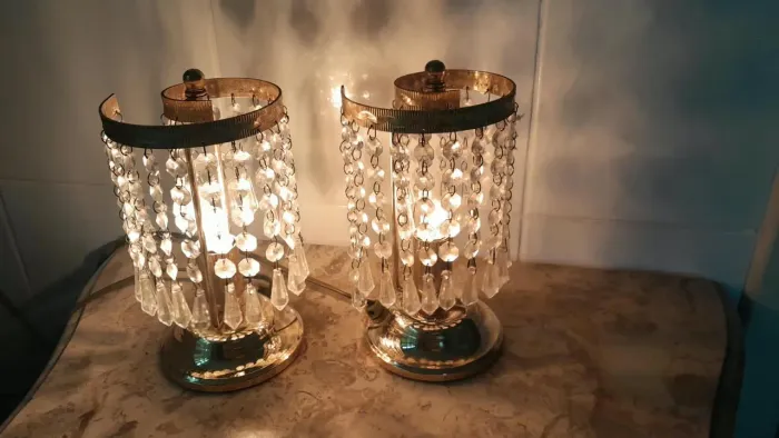 Par de abajures vintage de mesa
