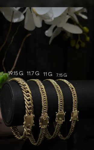 Pulseiras groumet ouro 18k