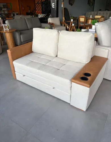 Sofá cama elegante e confortável anis espuma D26 novo a pronta entrega 