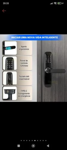 Fechadura eletrônica completa e garantia