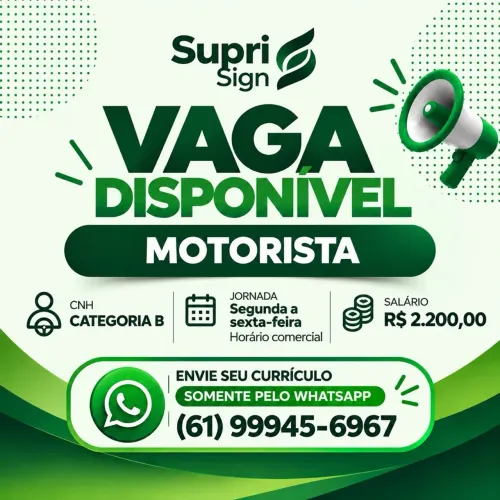 Vaga motorista entregador