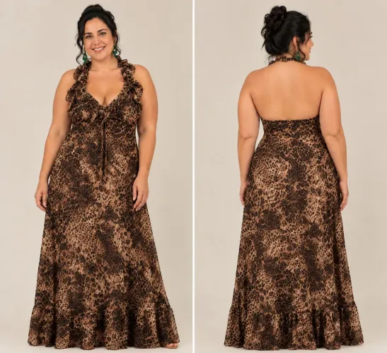 Vestido de festa estampado