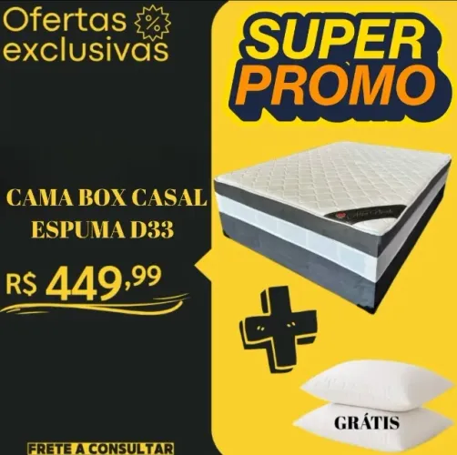 CAMA DE CASAL COM PÉS ESPUMA D33 60CM DE ALTURA
