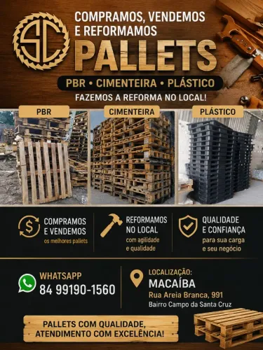 Pallets em madeira e plástico 