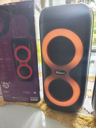 Caixa de Som Bluetooth Sumay 60W RMS - LED RGB - Nova na Caixa!