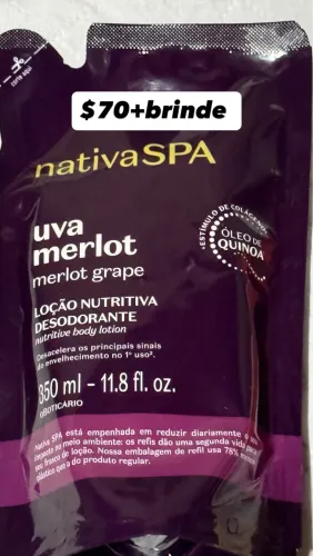 Nativa spa uva merlot O Boticário + brinde 