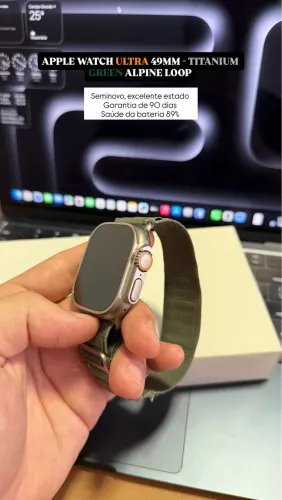 Apple Watch Ultra 1 49MM - Titanium Green Alpine Loop, Seminovo Com Garantia
