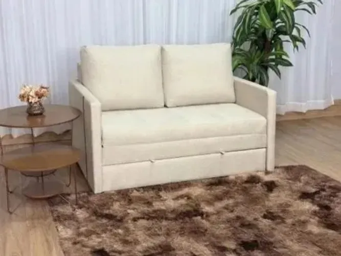 SOFÁ CAMA DOMINIC 1,40M LINHO. PRONTA ENTREGA.