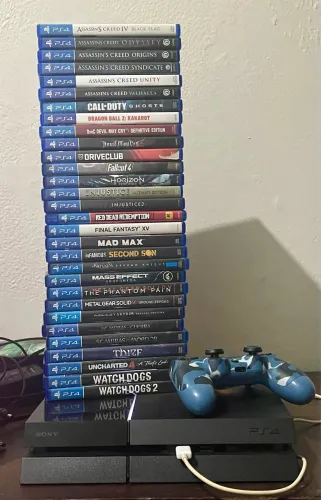 PlayStation play  4 FAT Controle e Jogos ps4