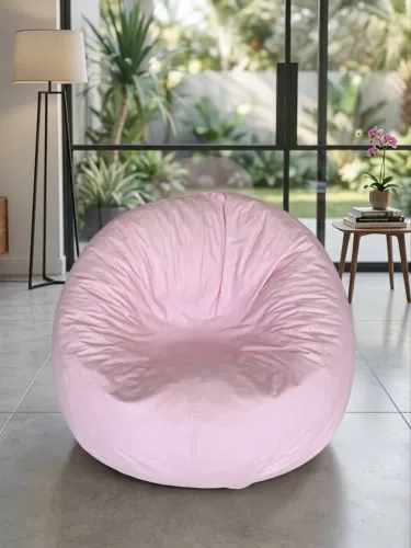 Puff Redondo Rosa Bebê 
