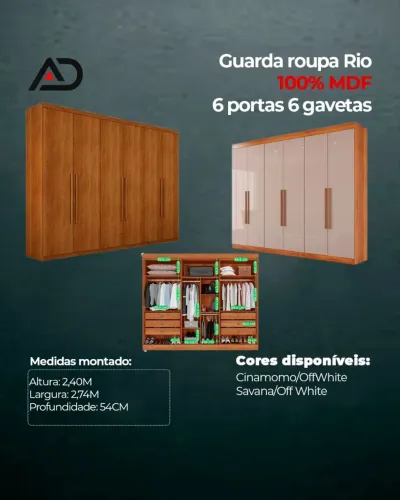 Guarda roupa rio 100% MDF