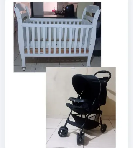 Vendo BERÇO e CARRINHO DE BEBÊ em ótimo estado!