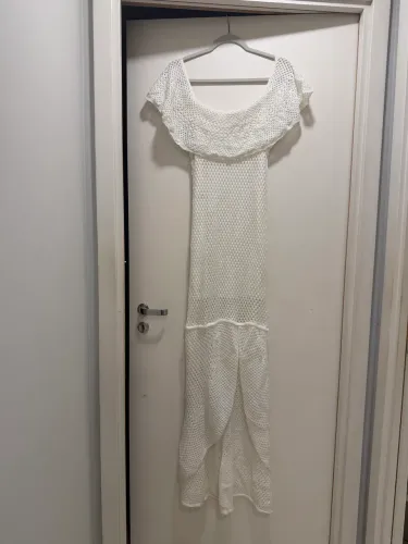 Vestido Galeria Tricot Longo Branco - Tam. M