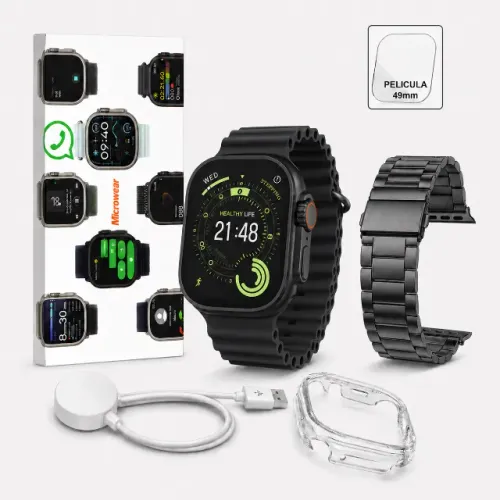 Relógio Smartwatch Ultra U5 Série 11 49mm Microwear Chat Gpt Responde Whatsapp Lançamento