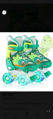Patins infantil menino