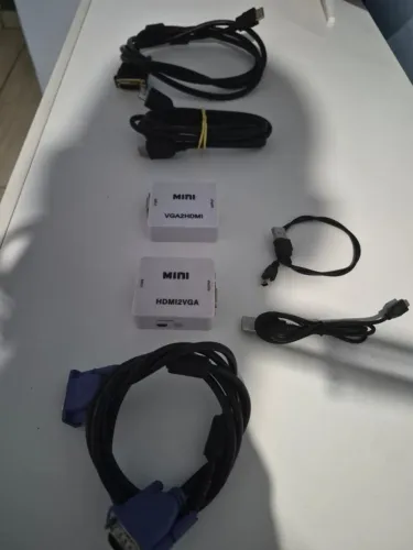 Kit Conversores de Vídeo HDMI / VGA + Cabos Completos - Praticamente Novo