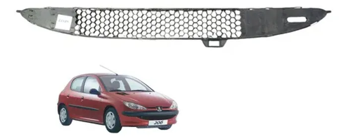 Grade Parachoque Dianteiro Peugeot 206 2004 A 2010 Original Preta Plástico