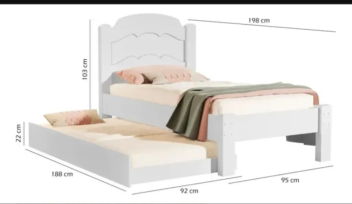 CAMA SOLTEIRO / CAMA AUXILIAR + 02 COLCHÕES