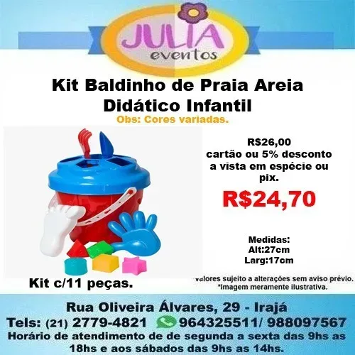 Kit Baldinho de Praia Areia brinquedo Didático Infantil