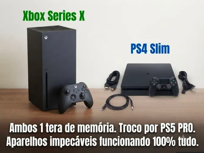 Xbox Series X e Ps4 Slin (1 TERA) ambos TROCO POR PS5 PRO OS 2.