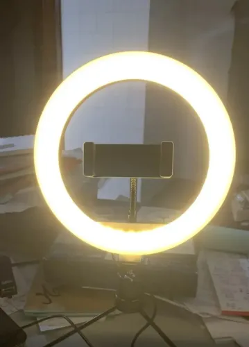 Ring Light LED para Celular com Tripé e Suporte LED para Mesa.