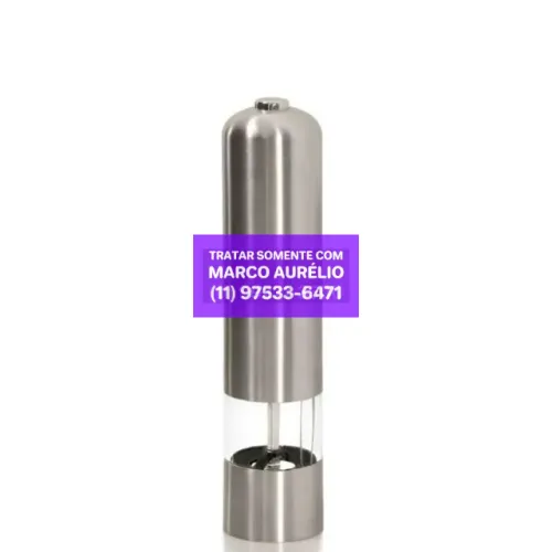 Moedor de Pimenta Sal Temperos Especiarias em Aço Inox Escovado 4 Pilhas - R$ 50 Unidade