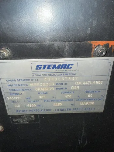 Grupo gerador Stemac 340 kVA