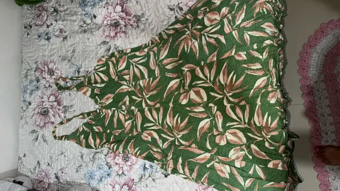 Vestido Verde Estampado - Tamanho G