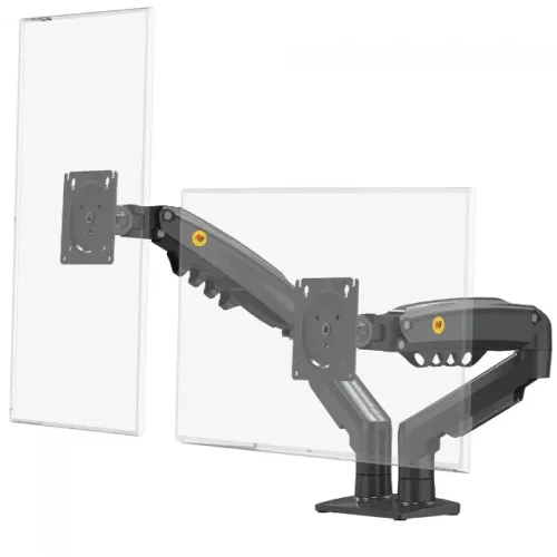Suporte de Mesa 2 Monitores NB F160, Articulado, Com Pistão, 17 Até 27 Pol, 12x 22,74