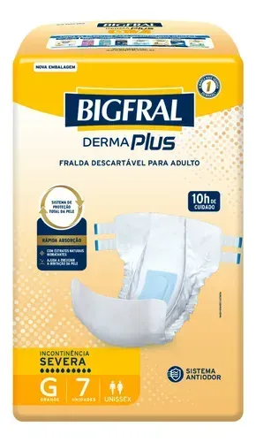 fralda bigfral dermaplus g pacote 7 un