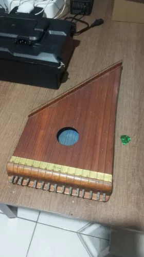 Antiga Harpa Citara Infantil De Madeira Com 15 Cordas! (Usado)