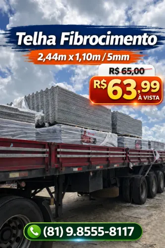 Telha Eternit 2,44m x 1,10m / 5mm (Promoção)