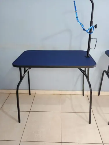 Mesa de Tosa Dobrável Profissional p/ Petshop | Com Braço e Peitoral