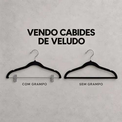 Cabides de Veludo à Venda | Com e Sem Grampo