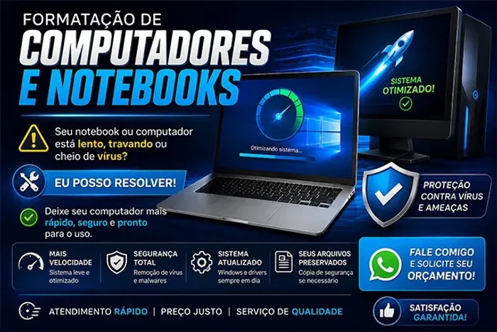 Formatação de Computador e Notebook.