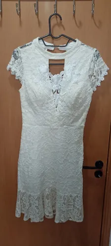 Vestido Branco com renda para casamento civil e festas