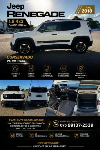 Jeep Renegade Custom 1.8 4X2 Flex 16V Mec. 2018