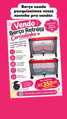 Vendo berço retrátil cercadinho