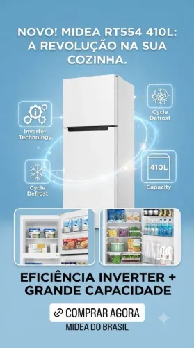 (LACRADA) Geladeira Midea 410L | Nota Fiscal | Garantia