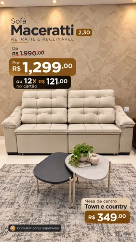 Mega promoção sofá 2,30m apenas 1,299,00