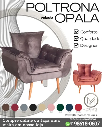 Poltrona opala veludo