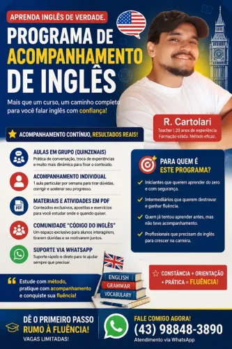 Aulas Particulares de Inglês Online e Curso Completo - Método Direto