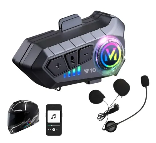 Fone De Ouvido Para Capacete Bluetooth Headset Rgb Sem Fio