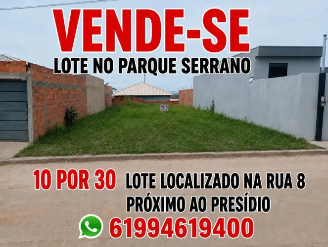 Lote em Formosa Goiás rua 8 parque serrano
