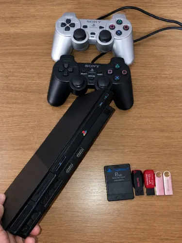 ? PLAYSTATION 2 COMPLETO + VÁRIOS JOGOS ? R$ 400! ?<br>