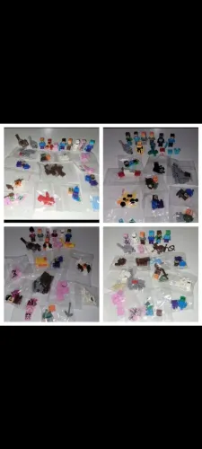 Kit c 12 persongens 10 Minecraft e 2 aleatórios novos (compatíveis c Lego)