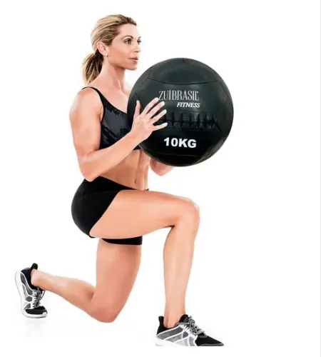 Wall Ball 10kg Bola Medicinal Treino Funcional Crosstraining Cor Preto