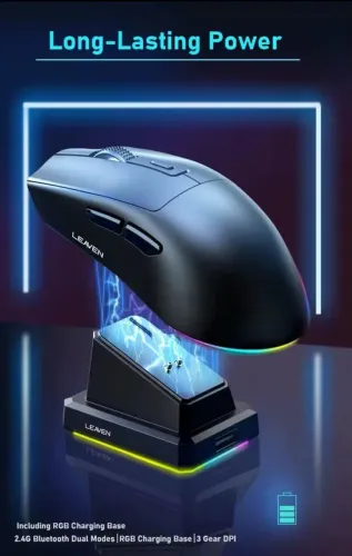 Mouse sem recarregável com base.